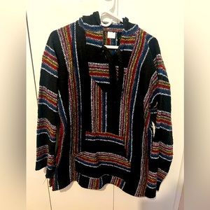 mexican style poncho hoodie